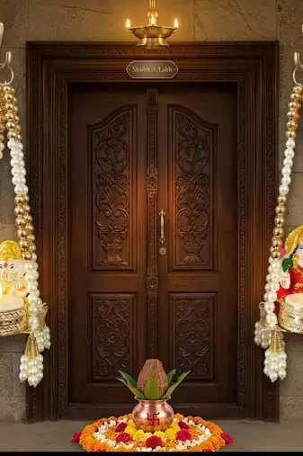 handmade tealight holder with ganesh lakshmi decorative diya hanging for home decoration (pack of 2)