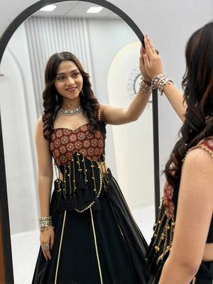 Navratri Special Black & Maroon Printed Chaniya Choli for Women 4