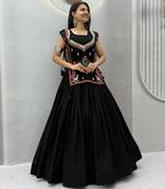 Navratri Special Black Embroidered Chaniya Choli for Women