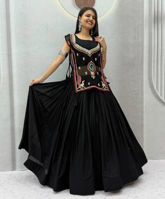 Navratri Special Black Embroidered Chaniya Choli for Women 2