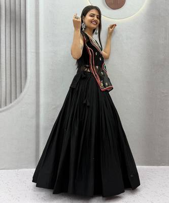 Navratri Special Black Embroidered Chaniya Choli for Women 3
