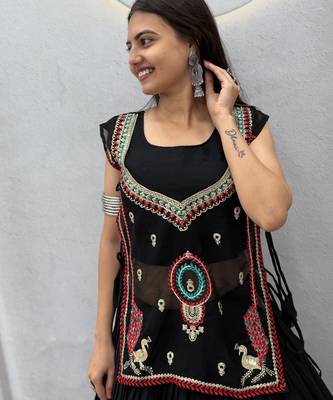 Navratri Special Black Embroidered Chaniya Choli for Women 4
