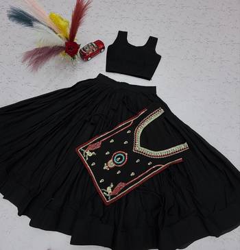 Navratri Special Black Embroidered Chaniya Choli for Women 5