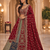multicolor color Detailed Patch work Embroidered Hand Mirror Thread work silk blend Lehenga Choli set