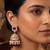 Rose gold plated  ruby stone  studded dome jhumka earrings with pearls