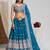 Captivating Teal Blue Dori, Zari and Sequins Embroidered Faux georgette Indian Designer Wedding lehenga choli