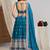 Captivating Teal Blue Dori, Zari and Sequins Embroidered Faux georgette Indian Designer Wedding lehenga choli