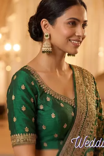 Rose gold plated light green  stone  studded dome jhumka earrings with pearls