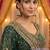 Rose gold plated green stone  studded dome jhumka earrings with pearls