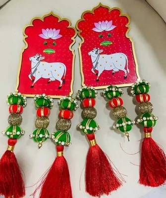 cow latkan hanging diwali decorations wall hanging toran for door rajasthani home decoration (pack of 2) 1