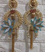 decorative shubh labh lotus patch wall hanging  wall hanging for home decor (pack of 2)