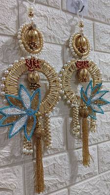 decorative shubh labh lotus patch wall hanging  wall hanging for home decor (pack of 2) 3