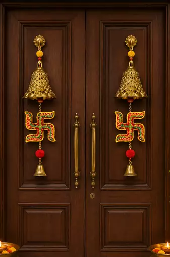 shubh labh golden door hanging for home decoration hanging for home diwali decoration (pack of 2)
