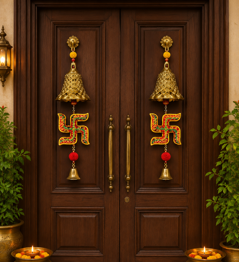 shubh labh golden door hanging for home decoration hanging for home diwali decoration (pack of 2)