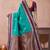 rama green zari work  silk saree with contrast wine border and pallu traditional saree with blouse
