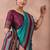 rama green zari work  silk saree with contrast wine border and pallu traditional saree with blouse