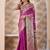 magenta pink zari work banarasi silk blend saree with tassels saree with blouse piece