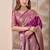 magenta pink zari work banarasi silk blend saree with tassels saree with blouse piece