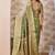 olive green zari work banarasi silk blend saree with tassels saree with blouse piece