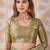 olive green zari work banarasi silk blend saree with tassels saree with blouse piece