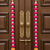 handmade pink pom pom bell hanging decorative pearl beads latkan for home decoration (pack of 4)