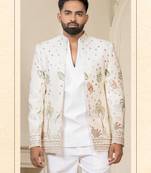 White multicolor jodhpuri for men | men's ethnic wear