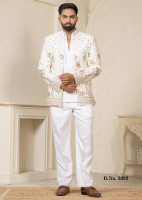 White multicolor jodhpuri for men | men's ethnic wear 2