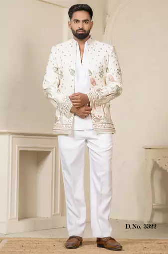White multicolor jodhpuri for men | men's ethnic wear