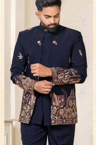 Blue daman jodhpuri for men | men's ethnic wear