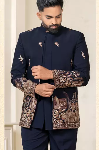 Blue daman jodhpuri for men | men's ethnic wear
