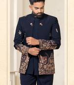Blue daman jodhpuri for men | men's ethnic wear