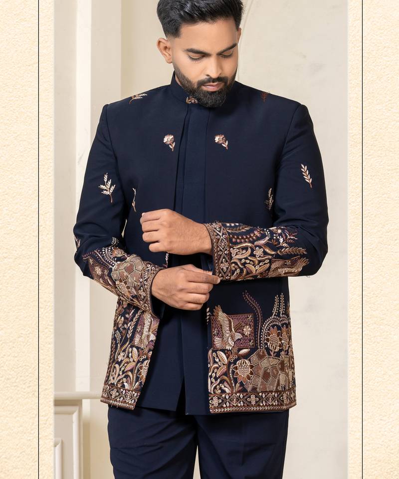 Blue daman jodhpuri for men | men's ethnic wear