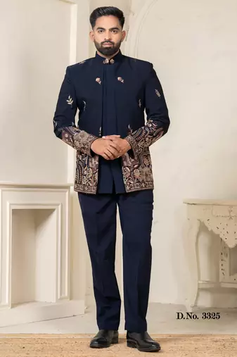 Blue daman jodhpuri for men | men's ethnic wear