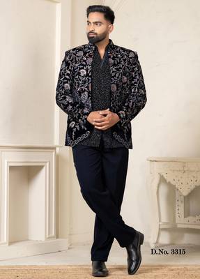 Navy blue jodhpuri for men | men's ethnic wear 2