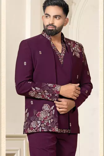 Wine jodhpuri for men | men's ethnic wear
