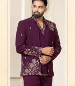 Wine jodhpuri for men | men's ethnic wear