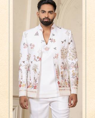 Carnival white jodhpuri for men | men's ethnic wear 1