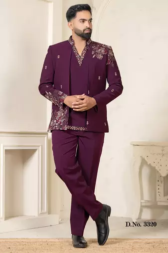 Wine jodhpuri for men | men's ethnic wear