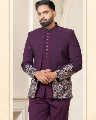 Wine jodhpuri for men | men's ethnic wear 1