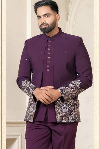 Wine jodhpuri for men | men's ethnic wear