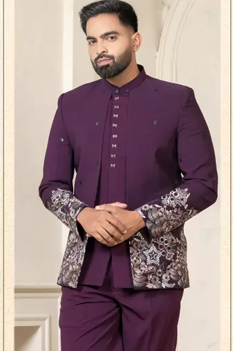 Wine jodhpuri for men | men's ethnic wear