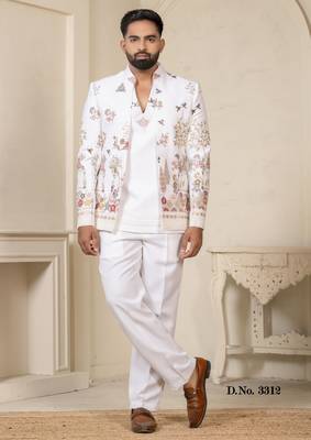 Carnival white jodhpuri for men | men's ethnic wear 2