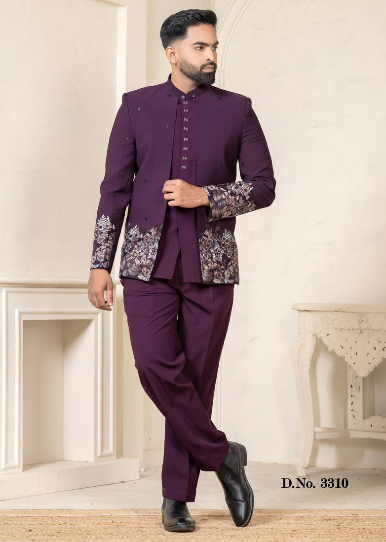 Wine jodhpuri for men | men's ethnic wear