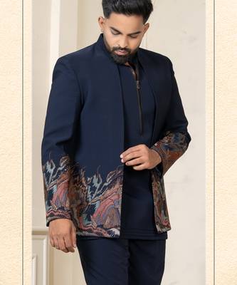 Navy blue open jodhpuri for men | men's ethnic wear 1