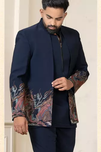 Navy blue open jodhpuri for men | men's ethnic wear