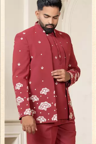 Tango red open jodhpuri for men | men's ethnic wear