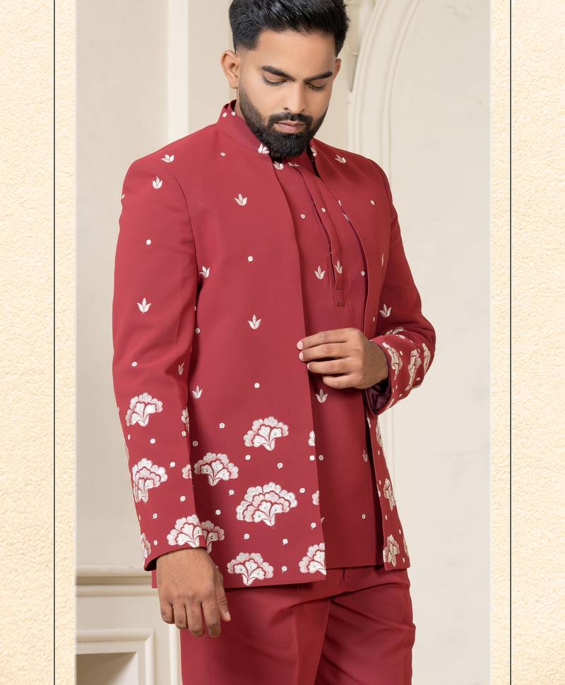 Tango red open jodhpuri for men | men's ethnic wear