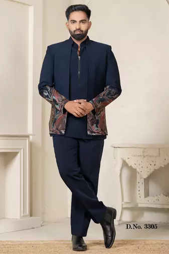 Navy blue open jodhpuri for men | men's ethnic wear