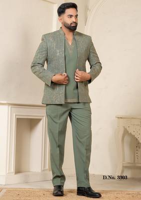 Pista green open jodhpuri for men | men's ethnic wear 2