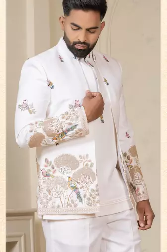 Carnival white open jodhpuri for men | men's ethnic wear